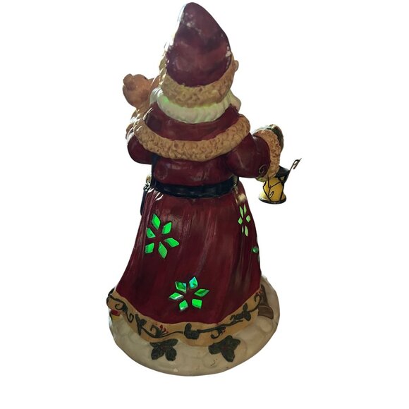 Santa Claus Figurine Lantern Design With LED Light Effects 8" T Gift - Picture 9 of 16